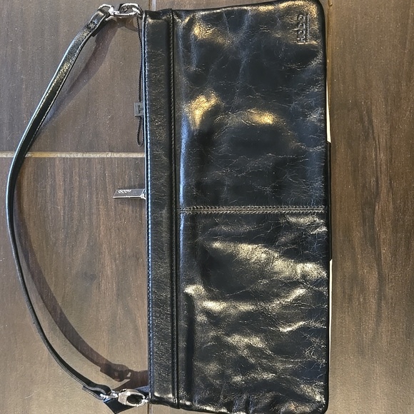 HOBO Leather Patchwork Blk Whte Tan Purse NWT - Picture 3 of 8